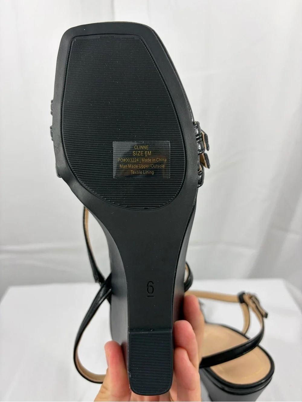 NWT Journee Women’s Size 6 Black Strappy 3 Inch Wedge Sandals